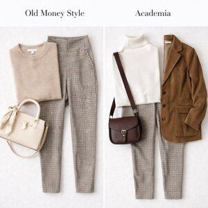 SUZY SHEIR Gingham Pull On Trousers Preppy Light Academia Size L